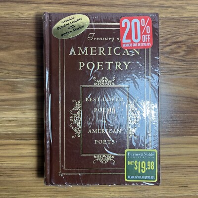 Treasury of American Poetry (1993, Barnes & Noble Leatherbound) New Sealed-image