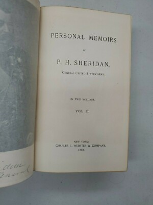 Personal Memoirs of P H Sheridan Volume II [Leather Bound] 1888 Charles Webster -image