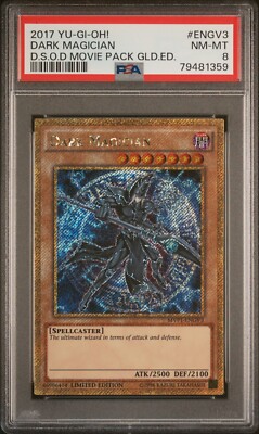Yu-Gi-Oh! GOLD EDITION PSA 8 MVP1-ENGV3 DARK MAGICIAN MOVIE PACK D.S.O.D.-image