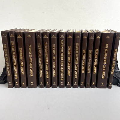 15 The Louis L'Amour Collection Bantam Leatherette Hardcover Ed. Book Lot Books-image