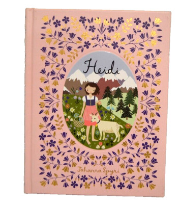 HEIDI By Johanna Spyri Leather Bound Collectible Edition Illustrated Pink Floral-image