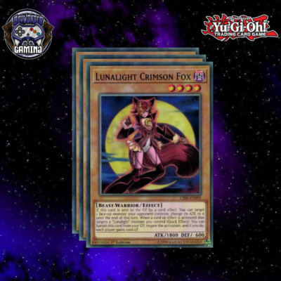 3x 1st Edition Common Lunalight Crimson Fox CIBR-EN090 M/NM-image