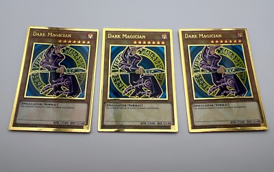 * DARK MAGICIAN * 1ST EDITION MAXIMUM GOLD x3 MAGO-EN002 YUGIOH! Playset-image