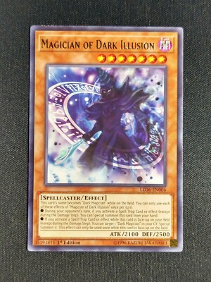 Yu-Gi-Oh! 3x Magician of Dark Illusion LED6-EN006 1st Edition Rare NM-image