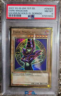 2021 Yugioh Dark Magician (MGED) Maximum Gold: El Dorado 1st Edition PSA 8-image