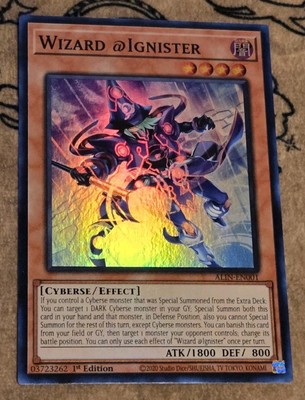Yugioh Wizard @Ignister ALIN-EN001 1st Edition Super Rare LP Presale -image