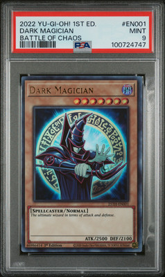 2022 YU-GI-OH! BACH-BATTLE OF CHAOS 1ST ED #EN001 DARK MAGICIAN PSA 9-image