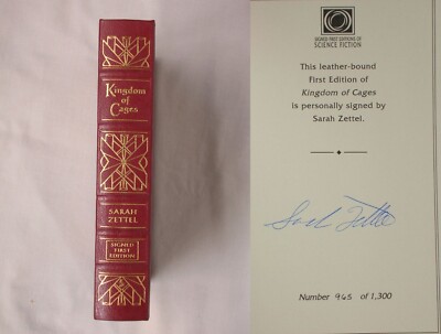 Signed #'d 1st Ed KINGDOM OF CAGES Sarah Zettel LEATHERBOUND EASTON PRESS BOOK-image