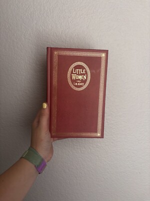 Maroon Leather Bound Collectible Little Women Book, beautiful cover and trim-image
