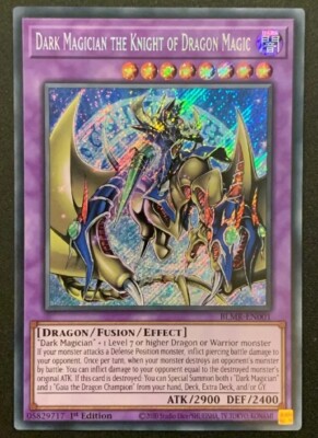 Yugioh Dark Magician The Knight Of Dragon Magic Secret Rare BLMR 1st edition NM-image