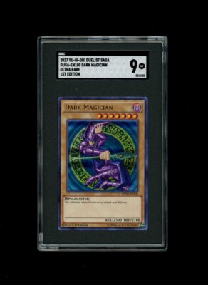 ULTRA RARE 2017 YU-GI-OH! DARK MAGICIAN HOLO 1st Edition SGC 9 MINT GRADED! -image