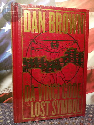 NEW SEALED The Da Vinci Code & Lost Symbol Dan Brown Bonded Leather Hardcover-image