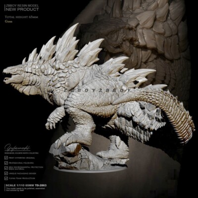 65mm resin figures model Monster God-zilla unassembled unpainted-image