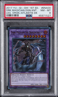 2017 1ST ED #ENA00 DARK MAGICIAN THE DRAGON KNIGHT PSA 8-image