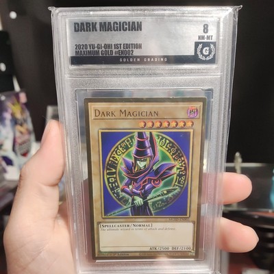 Dark Magician,Misprint Missing Foil  MGED-EN002 - Premium Gold Rare 1st Edition-image