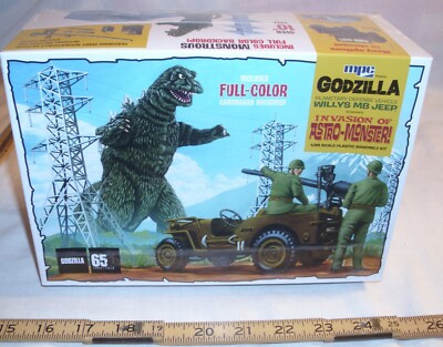 MPC GODZILLA PLANETARY DEFENSE WILLYS MB JEEP MODEL KIT SEALED-image