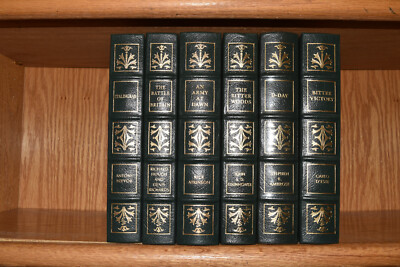 Easton Press 6V TURNING POINTS WWII D-DAY BITTER WOODS VICTORY DAWN LEATHER FINE-image