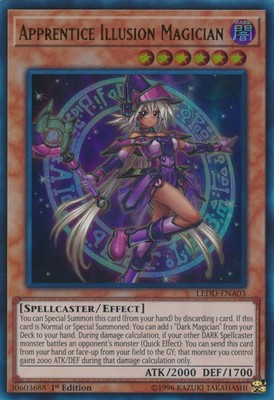 Moderate Play x 1 Apprentice Illusion Magician - LEDD-ENA03 - Ultra Rare - 1st E-image
