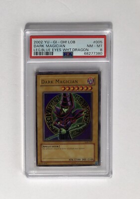 2002 Yu-Gi-Oh! - Dark Magician #LOB-005 - PSA 8-image
