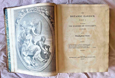 THE BOTANIC GARDEN BY ERASMUS DARWIN 1791 TWO VOLUMES BOUND AS ONE -image