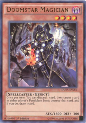 Yu-Gi-Oh Card - DUEA-EN081 - DOOMSTAR MAGICIAN (ultra rare holo) - NM/M-image