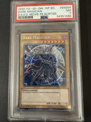 Yugioh Card 1st Ed. Dark Magician PSA 7 Mint, D.S.O.D. Movie MVP1-ENS54 2020 -image