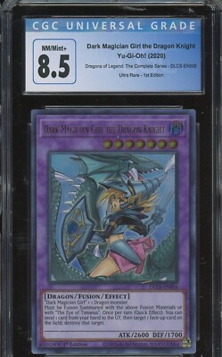 2020 Yugioh DLCSEN006 Dark Magician Girl Dragon Knight Alt Art 1st Ultra CGC 8.5-image