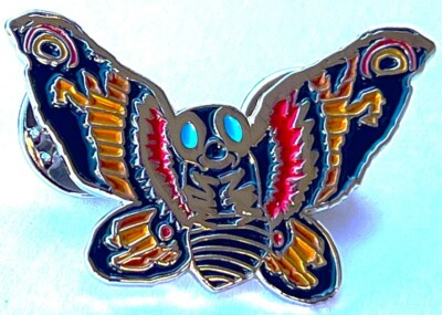 GODZILLA figure pin MOTHRA monster rainbow lapel button action hat vs king kong-image