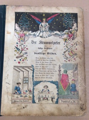 German Fairy and Moral Tales 1876 Board Book Leather Bound Humor Collection-image