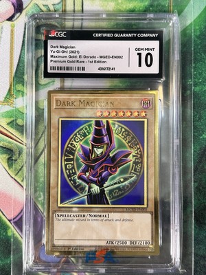 2021 Yugioh Dark Magician Premium Gold Rare 1st Ed Maximum Gold CGC 10 GEM MINT-image