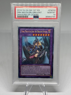 Dark Magician Girl The Dragon Knight | DRLG-EN004 1st Ed. Secret Yugioh PSA 10-image
