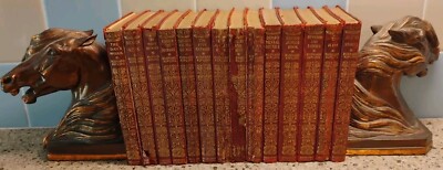 14 Vintage  Book Set Rudyard Kipling Leather 1920's-30's Free Shipping-image