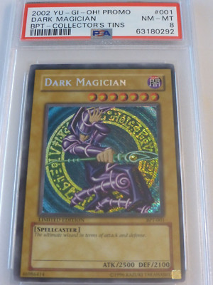 yugioh Dark Magician BPT-001 2002 Collector Tin Limited psa 8 nm-mt reverse foil-image