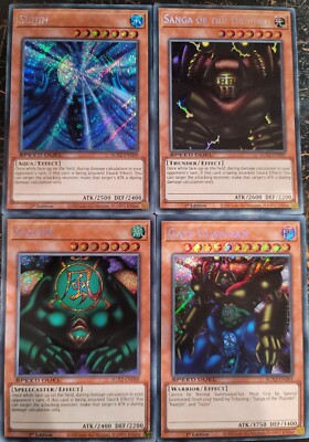 Yugioh Gate Guardian Kazejin Suijin Sanga Of Thunder Secret SET 1st Edition NM-image
