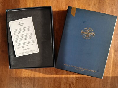 CSB Single-Column WM Bible, Holman Handcrafted Col. Black Goatskin Leather, FS!-image