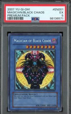 2007 Yu-Gi-Oh! Premium Pack #EN001 Magician Black Chaos PSA 5 EX-image