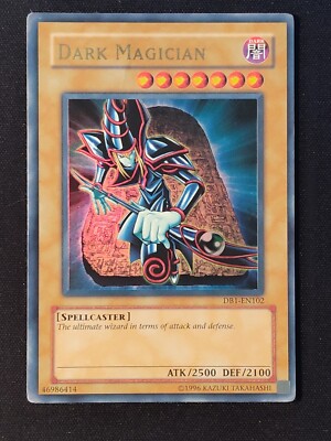 Dark Magician Yu-Gi-Oh Card DB1-EN102 Ultra Rare Holo Unlimited Played HP/DMG-image