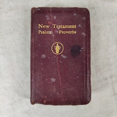 Rare 1954 Vintage Edition Gideons Vest Pocket Bible New Testament Leather Bound-image