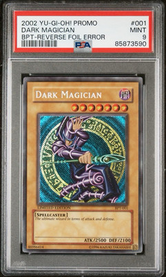 Yu-Gi-Oh! Dark Magician HOLO BLEED Secret Promo BPT-001 REVERSE FOIL ERROR PSA 9-image