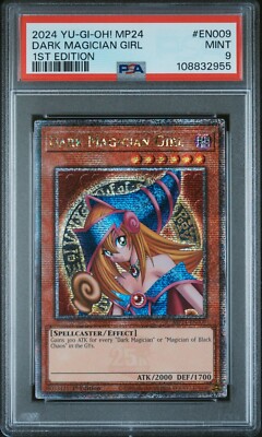 Yugioh PSA 9 Dark Magician Girl MP24-EN009 Quarter Century Secret Rare-image