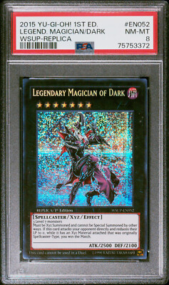 2015 YUGIOH 1ST ED WSUP-EN052 LEGENDARY MAGICIAN OF DARK PSA 8 NM #75753372-image
