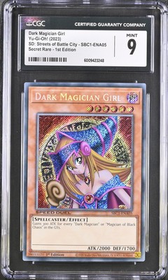 YuGiOh GRADED 2023 Dark Magician Girl SBC1-ENA05 1st Ed SCR GM 9 CGC-image
