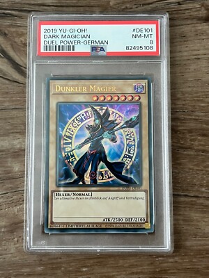 Yu-Gi-Oh! Dark Magician DUPO-DE101 German DUNKLER MAGIER PSA 8 Low Pop NM-image