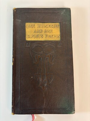 1929 Poetry Book - Leather Bound - One Hundred and One Poems - Chicago Cable Co-image