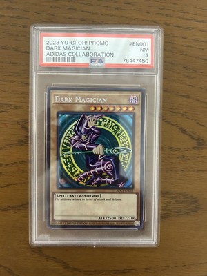 PSA7 Yugioh ADC1-EN001 Dark Magician Secret Rare Adidas Promo English-image