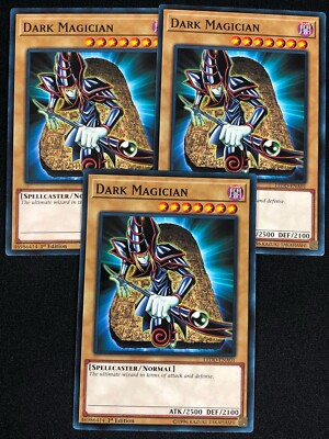 YUGIOH DARK MAGICIAN LEDD-ENA01 1ST COMMON X3(NM)-image
