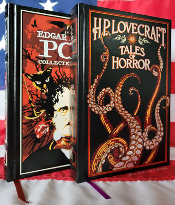 NEW Poe Collected Works & Lovecraft Tales of Horror Bonded Leather Deluxe Edit.-image