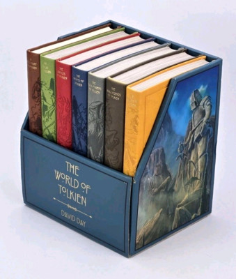 THE WORLD OF TOLKIEN David Day 7 Book Illustrated Box Set Lord of the Rings NOB-image