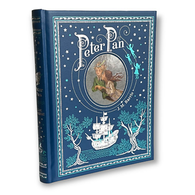 PETER PAN by J. M. Barrie Deluxe Illustrated Leather Bound Hardcover Collectible-image