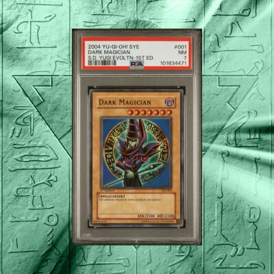2004 Yu-Gi-Oh! Dark Magician SYE-001 1st Edition – PSA NM 7-image